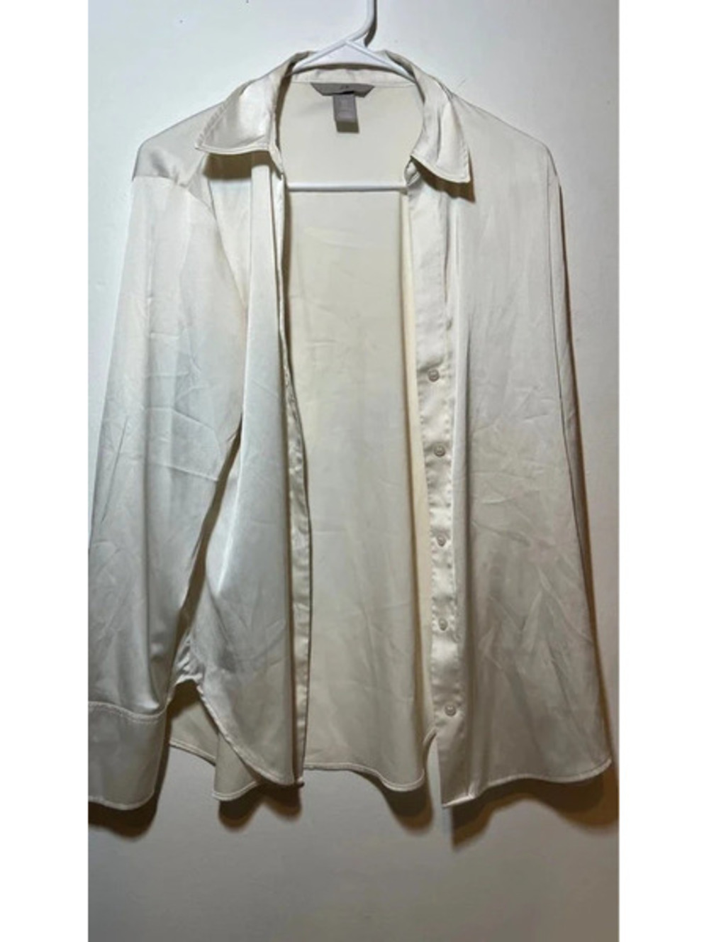 Long sleeve satin button up